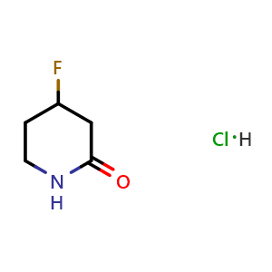Chemical structure of 4-fluoropiperidin-2-one hydrochloride , CAS 2806209-93-6, AChemBlock V153480