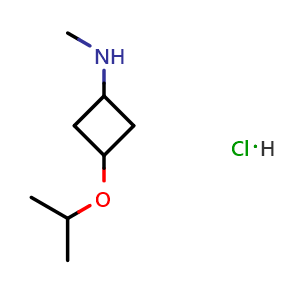 Chemical structure of 3-isopropoxy-N-methyl-cyclobutanamine hydrochloride , AChemBlock V153507