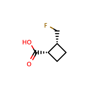 Chemical structure of (1S,2R)-2-(fluoromethyl)cyclobutanecarboxylic acid , CAS 2920207-41-4, AChemBlock V153513