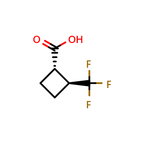 Chemical structure of (1S,2S)-2-(trifluoromethyl)cyclobutanecarboxylic acid , CAS 2920239-81-0, AChemBlock V153524