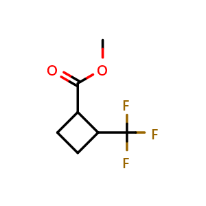 Chemical structure of methyl 2-(trifluoromethyl)cyclobutanecarboxylate , CAS 2920404-14-2, AChemBlock V153526