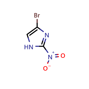 Chemical structure of 4-bromo-2-nitro-1H-imidazole , CAS 121816-84-0, AChemBlock V153560