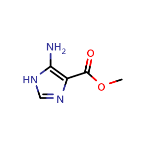 Chemical structure of methyl 5-amino-1H-imidazole-4-carboxylate , CAS 4919-00-0, AChemBlock V153561