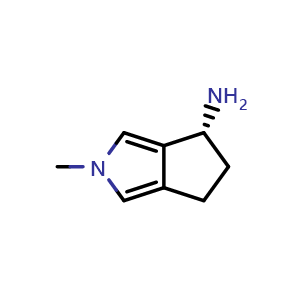 Chemical structure of (4R)-2-methyl-5,6-dihydro-4H-cyclopenta[c]pyrrol-4-amine , CAS 2920178-62-5, AChemBlock V153572