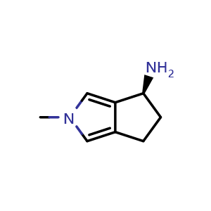 Chemical structure of (4S)-2-methyl-5,6-dihydro-4H-cyclopenta[c]pyrrol-4-amine , CAS 2920218-38-6, AChemBlock V153573