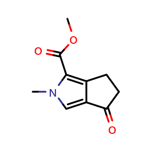 Chemical structure of methyl 2-methyl-6-oxo-4,5-dihydrocyclopenta[c]pyrrole-3-carboxylate , CAS 2920406-45-5, AChemBlock V153575