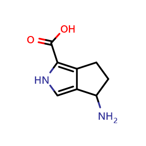 Chemical structure of 6-amino-2,4,5,6-tetrahydrocyclopenta[c]pyrrole-3-carboxylic acid , CAS 2920404-87-9, AChemBlock V153579