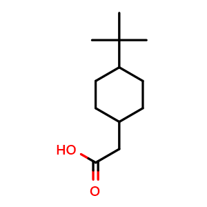 Chemical structure of 2-(4-tert-butylcyclohexyl)acetic acid , CAS 105906-07-8, AChemBlock V153609