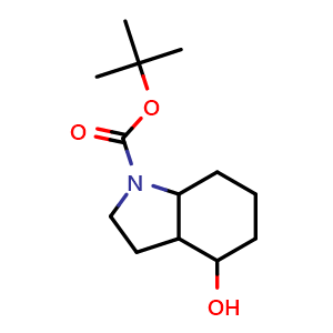 Chemical structure of tert-butyl 4-hydroxy-2,3,3a,4,5,6,7,7a-octahydroindole-1-carboxylate , CAS 1821237-04-0, AChemBlock V153617