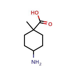 Chemical structure of 4-amino-1-methyl-cyclohexanecarboxylic acid , CAS 1378571-87-9, AChemBlock V153618