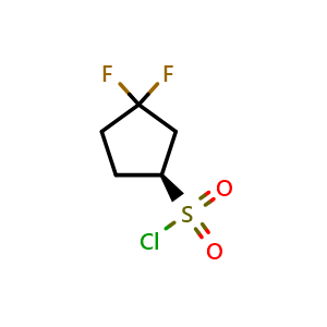 Chemical structure of (1S)-3,3-difluorocyclopentanesulfonyl chloride , CAS 2920443-22-5, AChemBlock V153664