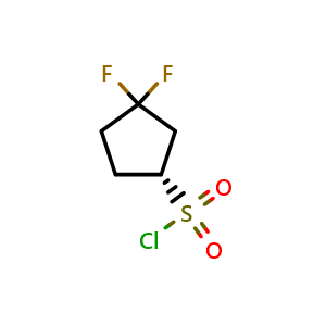 Chemical structure of (1R)-3,3-difluorocyclopentanesulfonyl chloride , CAS 2920443-34-9, AChemBlock V153665