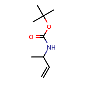 Chemical structure of tert-butyl N-(1-methylallyl)carbamate , CAS 267668-37-1, AChemBlock V153679