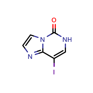 Chemical structure of 8-iodo-6H-imidazo[1,2-c]pyrimidin-5-one , CAS 1639927-31-3, AChemBlock V153683