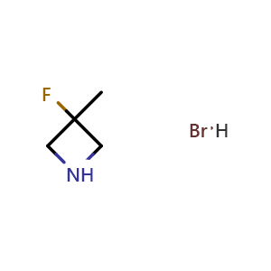 Chemical structure of 3-fluoro-3-methyl-azetidine hydrobromide , CAS 2708282-05-5, AChemBlock V153692