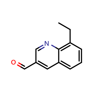 Chemical structure of 8-ethylquinoline-3-carbaldehyde , CAS 1781833-59-7, AChemBlock V153699