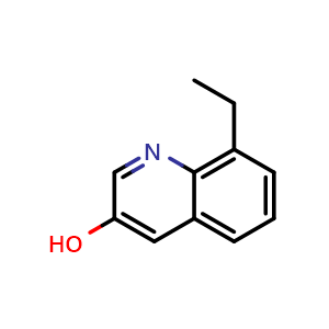 Chemical structure of 8-ethylquinolin-3-ol , CAS 855872-23-0, AChemBlock V153700