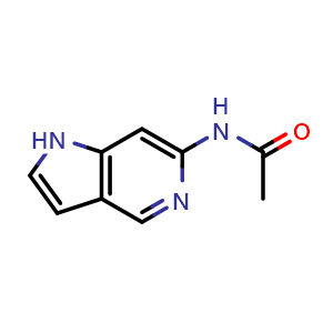Chemical structure of N-(1H-pyrrolo[3,2-c]pyridin-6-yl)acetamide , CAS 2816914-14-2, AChemBlock V153710