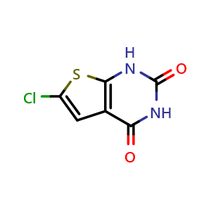 Chemical structure of 6-chloro-1H-thieno[2,3-d]pyrimidine-2,4-dione , CAS 2659313-22-9, AChemBlock V153724