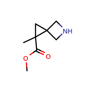 Chemical structure of methyl 2-methyl-5-azaspiro[2.3]hexane-2-carboxylate , CAS 2659313-16-1, AChemBlock V153729