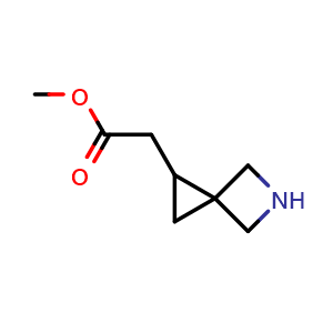 Chemical structure of methyl 2-(5-azaspiro[2.3]hexan-2-yl)acetate , CAS 2091070-28-7, AChemBlock V153731