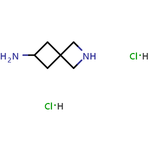 Chemical structure of 2-azaspiro[3.3]heptan-6-amine dihydrochloride , AChemBlock V153763
