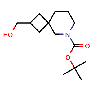Chemical structure of tert-butyl 2-(hydroxymethyl)-6-azaspiro[3.5]nonane-6-carboxylate , CAS 2809392-14-9, AChemBlock V153765