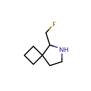 Chemical structure of 5-(fluoromethyl)-6-azaspiro[3.4]octane , CAS 2920427-70-7, AChemBlock V153805