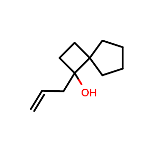 Chemical structure of 3-allylspiro[3.4]octan-3-ol , CAS 2110323-70-9, AChemBlock V153825