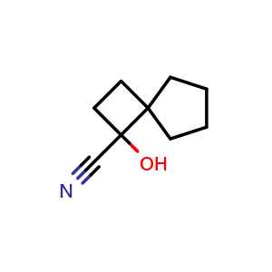 Chemical structure of 3-hydroxyspiro[3.4]octane-3-carbonitrile , CAS 2106652-84-8, AChemBlock V153829