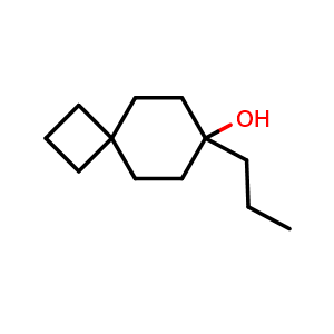 Chemical structure of 7-propylspiro[3.5]nonan-7-ol , CAS 2297562-44-6, AChemBlock V153840