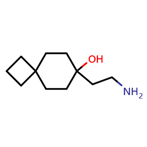 Chemical structure of 7-(2-aminoethyl)spiro[3.5]nonan-7-ol , CAS 2296066-34-5, AChemBlock V153841