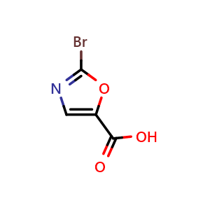 Chemical structure of 2-bromooxazole-5-carboxylic acid , CAS 1373253-25-8, AChemBlock V153847