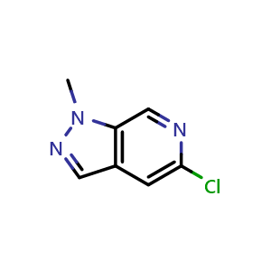 Chemical structure of 5-chloro-1-methyl-pyrazolo[3,4-c]pyridine , CAS 1521237-92-2, AChemBlock V153851