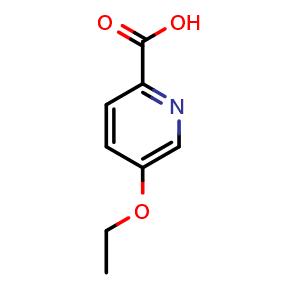 Chemical structure of 5-ethoxypyridine-2-carboxylic acid , CAS 98353-08-3, AChemBlock V153853