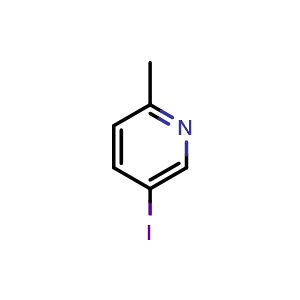 Chemical structure of 5-iodo-2-methyl-pyridine , CAS 695-17-0, AChemBlock V153857