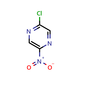 Chemical structure of 2-chloro-5-nitro-pyrazine , CAS 87885-45-8, AChemBlock V153858