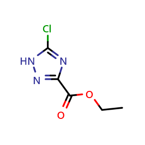 Chemical structure of ethyl 5-chloro-1H-1,2,4-triazole-3-carboxylate , CAS 774608-88-7, AChemBlock V153860