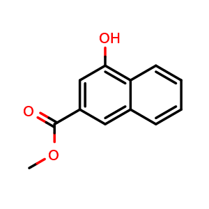 Chemical structure of methyl 4-hydroxynaphthalene-2-carboxylate , CAS 34205-71-5, AChemBlock V153866