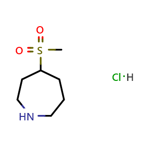 Chemical structure of 4-methanesulfonylazepane hydrochloride , CAS 1803589-61-8, AChemBlock V153873