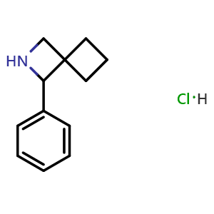 Chemical structure of 3-phenyl-2-azaspiro[3.3]heptane hydrochloride , CAS 2708292-75-3, AChemBlock V153891