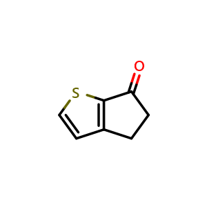 Chemical structure of 4,5-dihydrocyclopenta[b]thiophen-6-one , CAS 5650-52-2, AChemBlock V153899