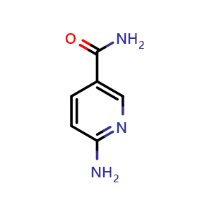 Chemical structure of 6-aminopyridine-3-carboxamide , CAS 329-89-5, AChemBlock V153904