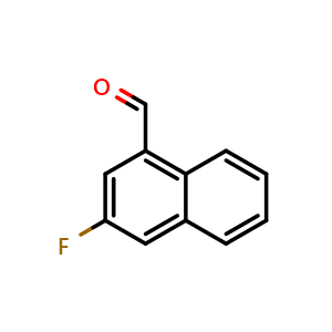 Chemical structure of 3-fluoronaphthalene-1-carbaldehyde , CAS 1261808-12-1, AChemBlock V153907