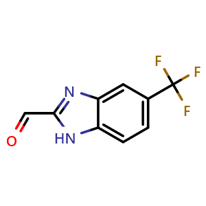 Chemical structure of 5-(trifluoromethyl)-1H-1,3-benzodiazole-2-carbaldehyde , CAS 944903-91-7, AChemBlock V153908