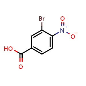Chemical structure of 3-bromo-4-nitrobenzoic acid , CAS 101420-81-9, AChemBlock V153913