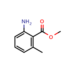 Chemical structure of methyl 2-amino-6-methylbenzoate , CAS 18595-13-6, AChemBlock V153914