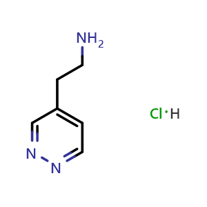 Chemical structure of 2-pyridazin-4-ylethanamine hydrochloride , CAS 2804645-62-1, AChemBlock V153921