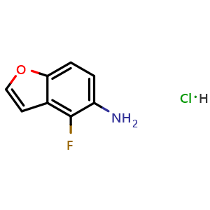 Chemical structure of 4-fluorobenzofuran-5-amine hydrochloride , CAS 2753051-73-7, AChemBlock V153927