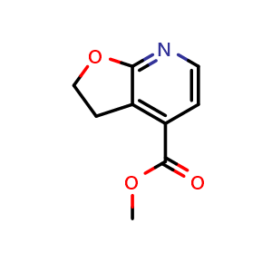 Chemical structure of methyl 2,3-dihydrofuro[2,3-b]pyridine-4-carboxylate , CAS 2708278-43-5, AChemBlock V153938